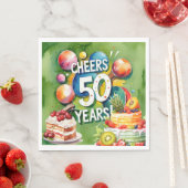 Serviette En Papier Ping Pong 50e anniversaire, (En situation)