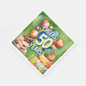 Serviette En Papier Ping Pong 50e anniversaire, (Coin)