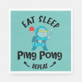 Serviette En Papier Ping pong Table Tennis Manger Sleep Répéter noir (Devant)