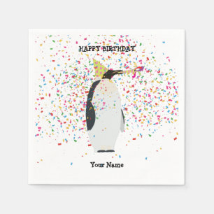 Serviette En Papier Pingouin - Animaux à la fête d'anniversaire