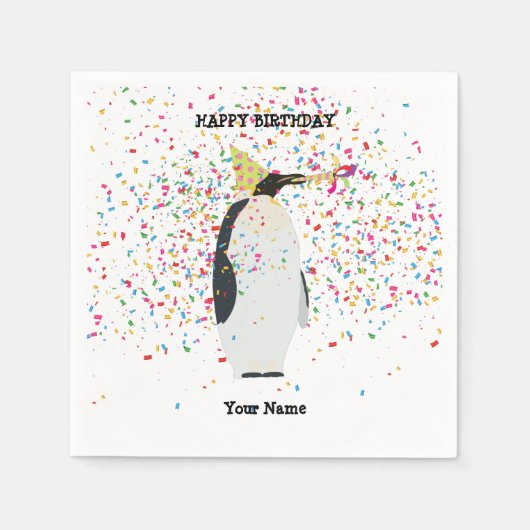Serviette En Papier Pingouin - Animaux à la fête d'anniversaire (Devant)