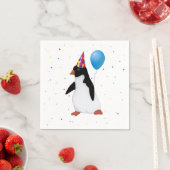 Serviette En Papier Pingouin Avec Papier Bleu Ballotte Napkin (En situation)