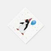 Serviette En Papier Pingouin Avec Papier Bleu Ballotte Napkin (Coin)