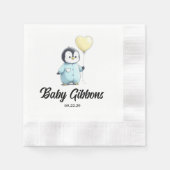Serviette En Papier Pingouin Baby shower (Devant)