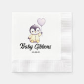 Serviette En Papier Pingouin Baby shower (Devant)