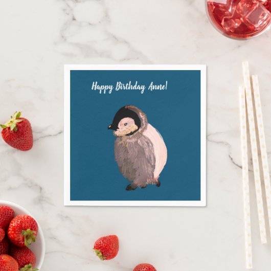 Serviette En Papier Pingouin bébé mignon (En situation)