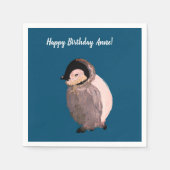 Serviette En Papier Pingouin bébé mignon (Devant)