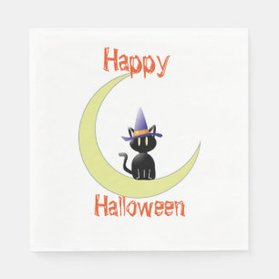 Serviette En Papier Pingouin blanc standard / Chat noir