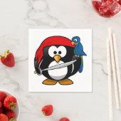 Serviette En Papier Pingouin-Cartoon 002 (En situation)