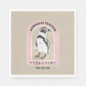 Serviette En Papier Pingouin de Humbolt écriture japonaise (Devant)