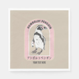 Serviette En Papier Pingouin de Humbolt écriture japonaise
