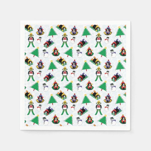 Serviette En Papier Pingouin de Noël (Devant)
