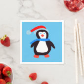 Serviette En Papier Pingouin d'hiver classique (En situation)