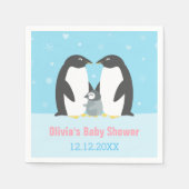 Serviette En Papier Pingouin d'hiver Famille Papier Baby shower Napkin (Devant)
