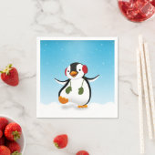 Serviette En Papier Pingouin d'hiver mignon (En situation)
