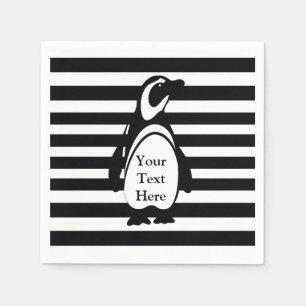 Serviette En Papier Pingouin et rayures