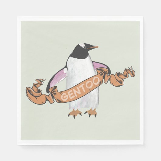 Serviette En Papier Pingouin Gentoo (Devant)