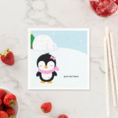 Serviette En Papier Pingouin mignon (En situation)