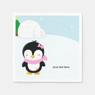 Serviette En Papier Pingouin mignon