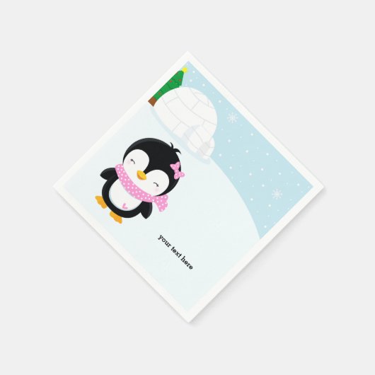 Serviette En Papier Pingouin mignon (Coin)