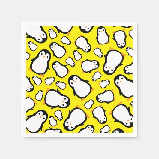 Serviette En Papier Pingouin mignon hiver 1er anniversaire fête Napkin (Devant)