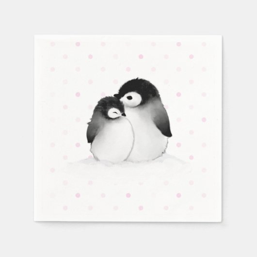 Serviette En Papier Pingouin Papier Décor (Devant)
