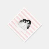 Serviette En Papier Pingouin rose en bande Papier de déco de décoratio (Coin)