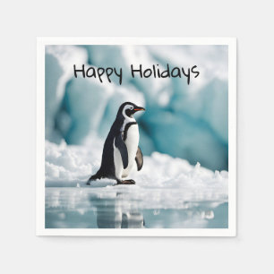 Serviette En Papier Pingouin Sur Iceberg