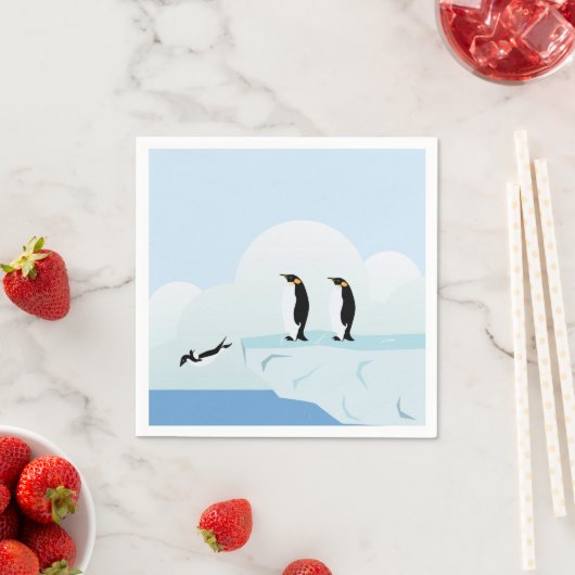 Serviette En Papier Pingouins (En situation)