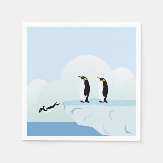 Serviette En Papier Pingouins (Devant)