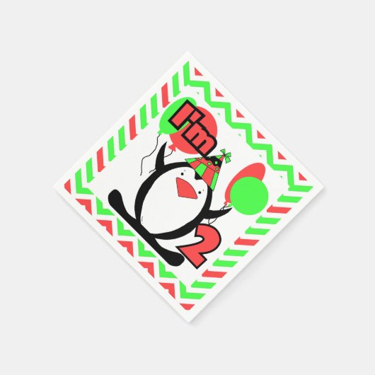 Serviette En Papier Pingouins 2ème Anniversaire Papier serviettes (Coin)