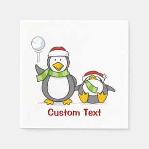 Serviette En Papier Pingouins de Noël