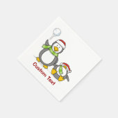Serviette En Papier Pingouins de Noël (Coin)