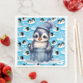 Serviette En Papier Pingouins En Jeu Dîner Papier Serviettes (En situation)
