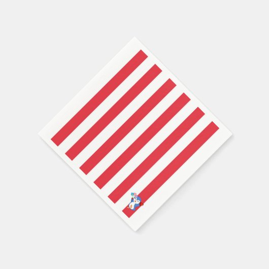 Serviette En Papier Pingouins en papier, rouge et blanc (Coin)
