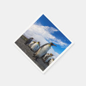 Serviette En Papier Pingouins Marching Ciel bleu (Coin)