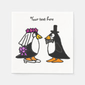Serviette En Papier Pingouins Mariages mignons Papier serviettes (Devant)