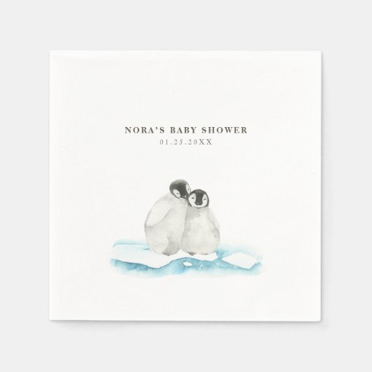 Serviette En Papier Pingouins mignons Hiver Arctique (Devant)