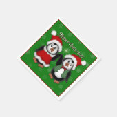 Serviette En Papier Pingouins verts Joyeux Noël serviettes (Coin)