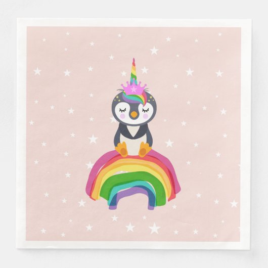 Serviette En Papier Pinguim unicórnio (Devant)