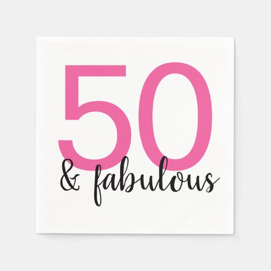 Serviette En Papier Pink 50 et Fabulous Woman's 50th Birthday Party (Devant)