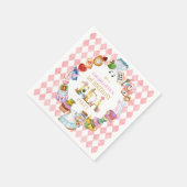 Serviette En Papier Pink Alice in Wonderland 3rd Birthday   (Coin)