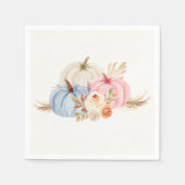 Serviette En Papier Pink and Blue Autumn Pumpkin Halloween  (Devant)