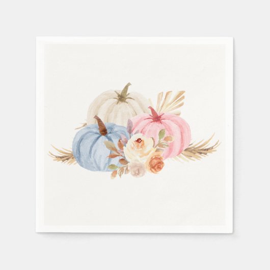 Serviette En Papier Pink and Blue Autumn Pumpkin Halloween (Devant)