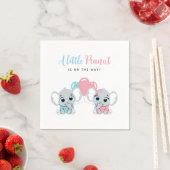 Serviette En Papier Pink and Blue Baby Elephant Balloon Gender Reveal (En situation)