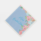 Serviette En Papier pink and blue floral (Coin)