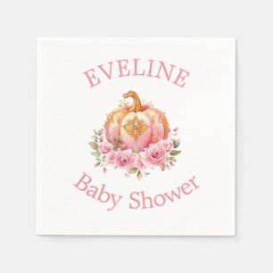 Serviette En Papier Pink and Gold Halloween Little Citrouille Baby sho