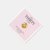 Serviette En Papier Pink and Gold Talk Trente à moi 30e anniversaire (Coin)