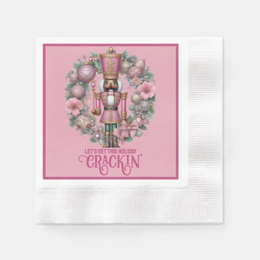 Serviette En Papier Pink and Green African American Nutcracker Holiday (Devant)