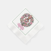 Serviette En Papier Pink and Green African American Nutcracker Holiday (Coin)